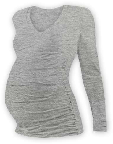 Maternity T-shirt Vanda, long sleeves, GREY MELANGE