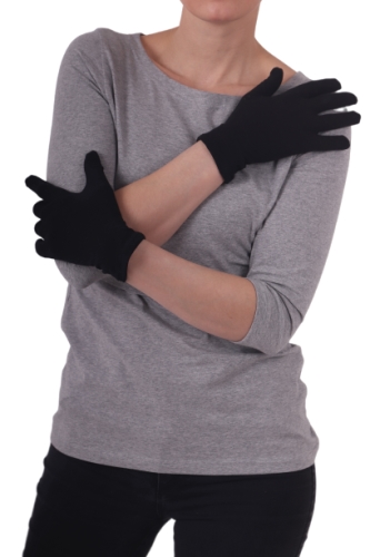 Cotton women´s gloves, black