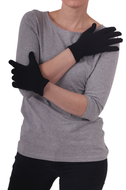 Cotton women´s gloves, black