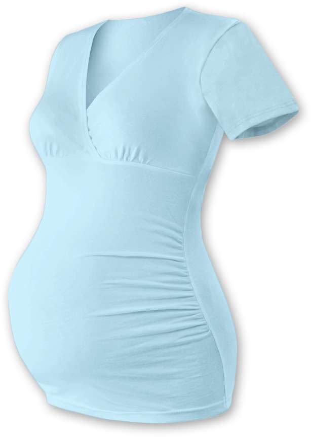 Těhotenská tunika Barbora, krátký rukáv, světle modrá