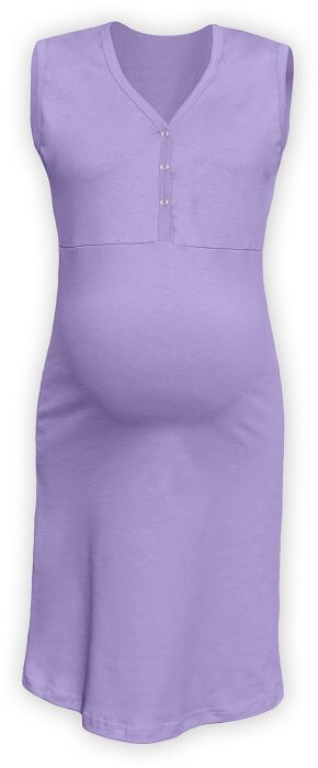 Maternity and breastfeeding nightdress with snap-button neckline Cecilie, LAVENDER