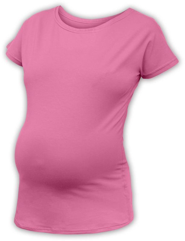 Tehotenské tričko s netopierími rukávmi Nikola, krátky rukáv, ružová
