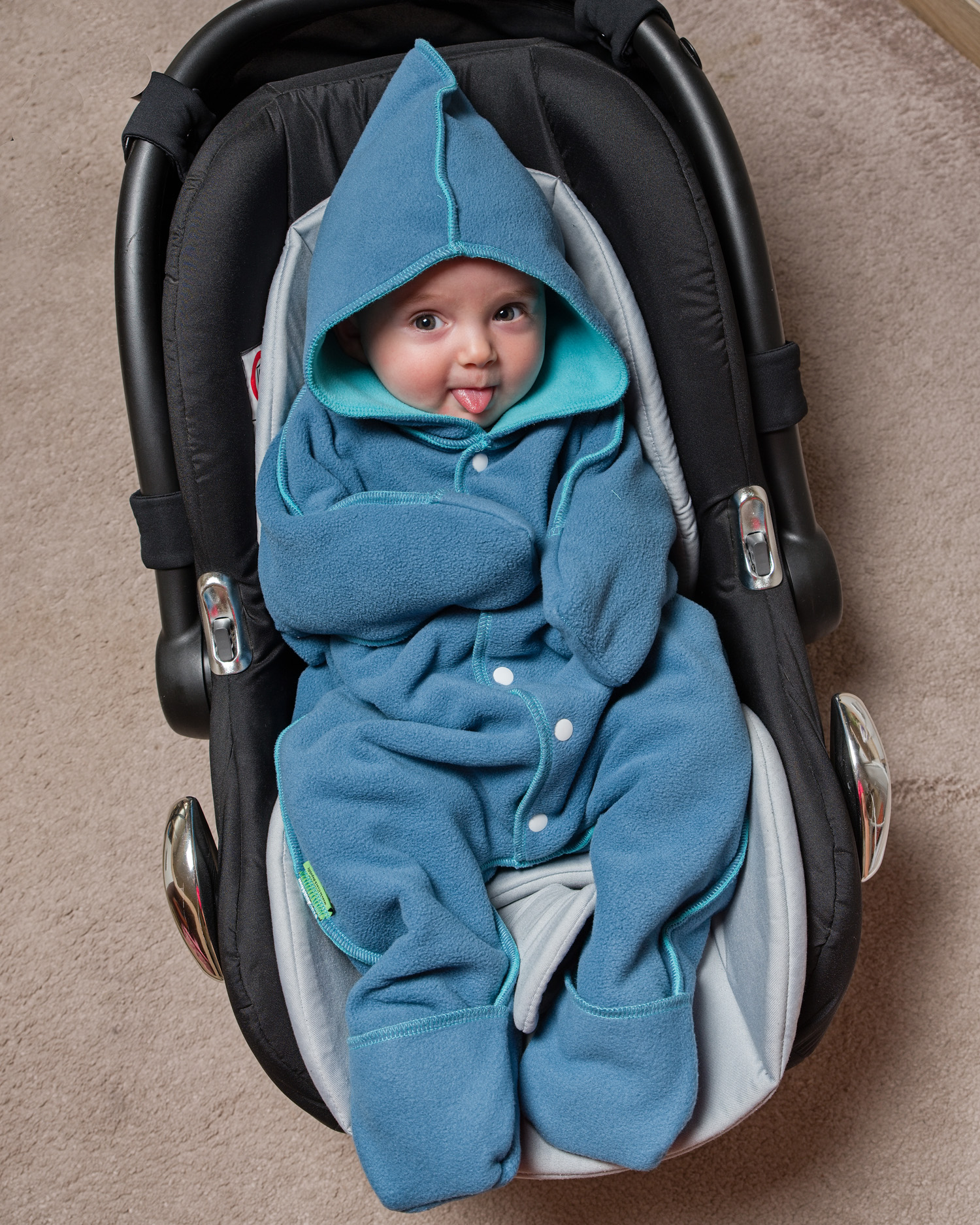 Fleece pramsuit for babies M, L (sizes 62-92), beige