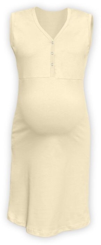 Maternity and breastfeeding nightdress with snap-button neckline Cecilie, WHITE COFFEE