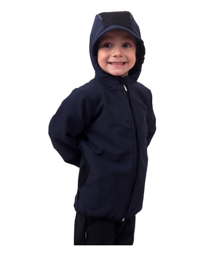 Detská softshellová bunda, tmavo modrá + čierna