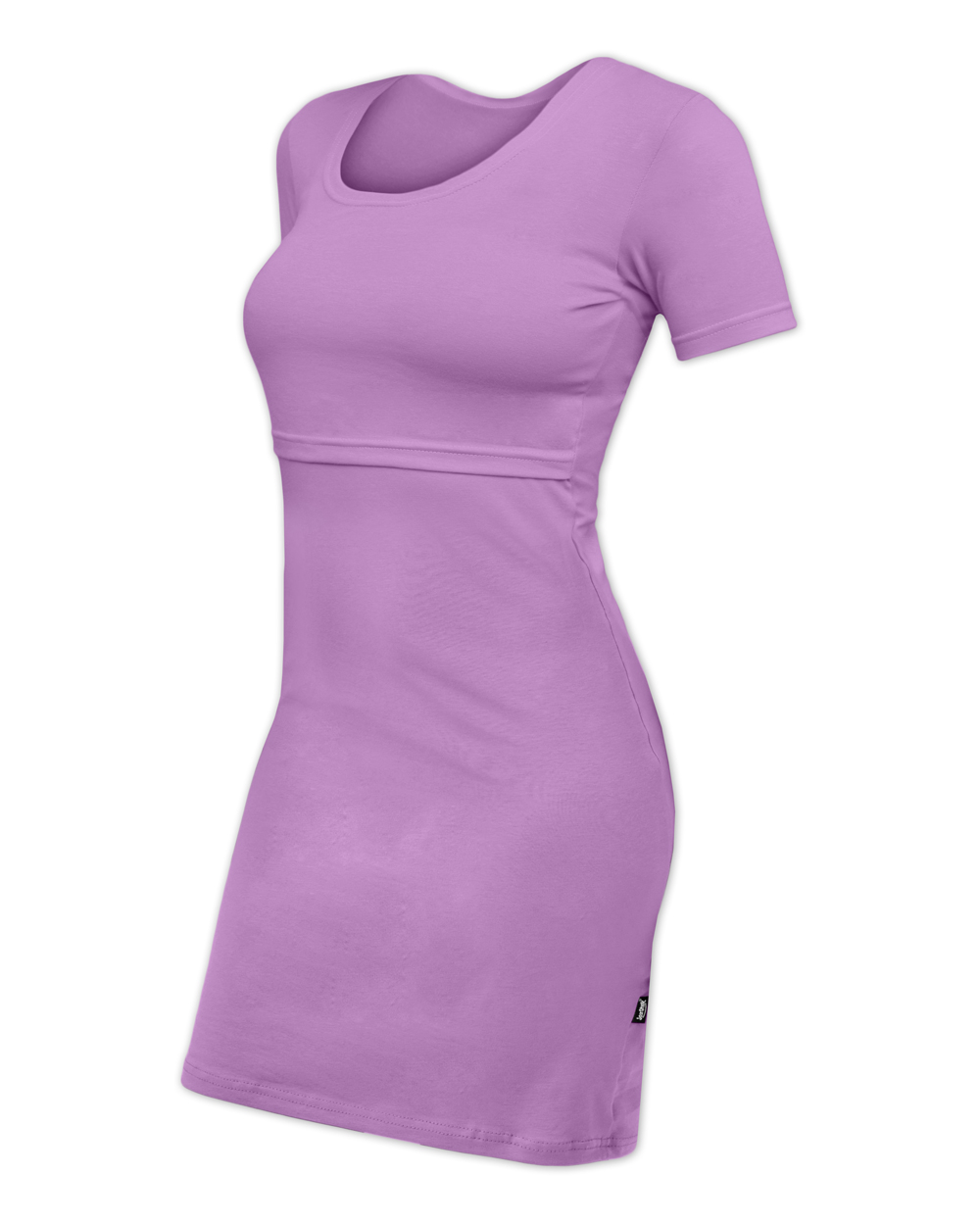 Kojicí šaty ELENA, krátký rukáv, levandulově fialové