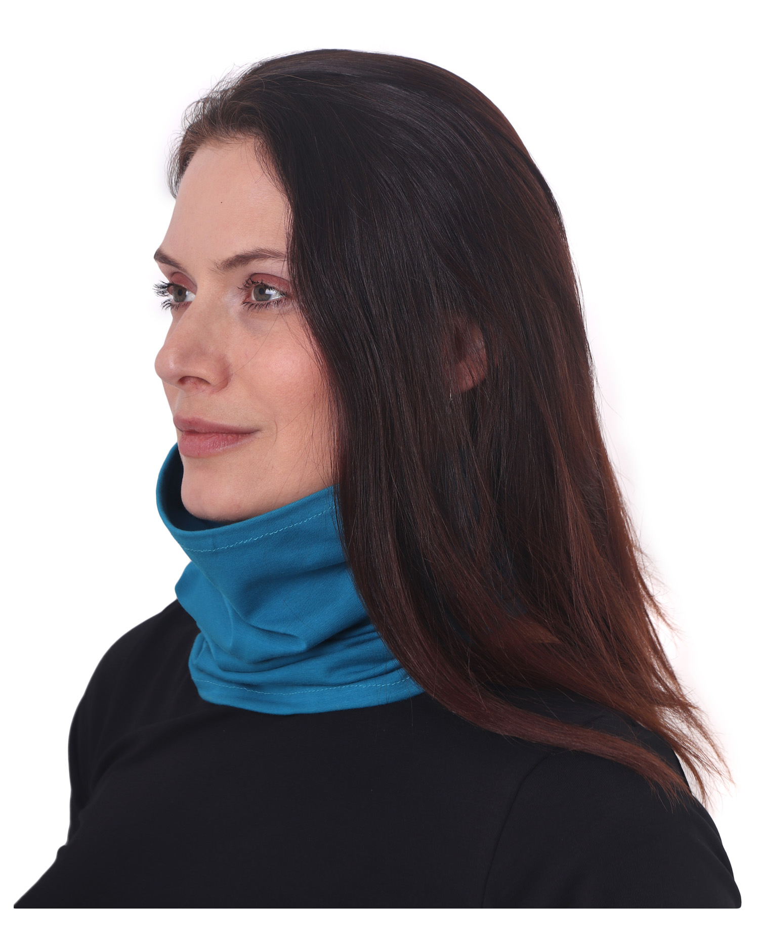 Multifunctional scarf, dark turquoise, for adults