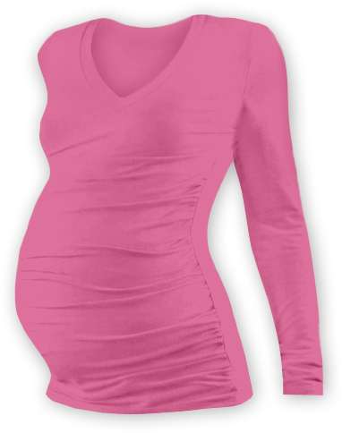 Maternity T-shirt Vanda, long sleeves, PINK