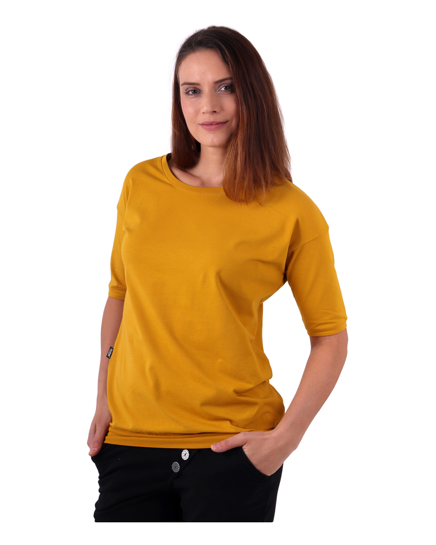 Women´s oversized T-shirt Darina, mustard