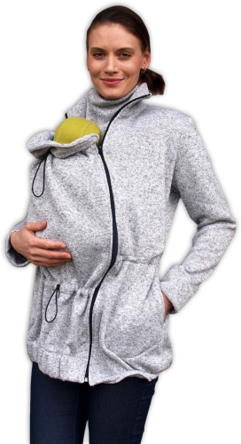 Nosiaci sveter Renata (predné nosenie), sivý melír