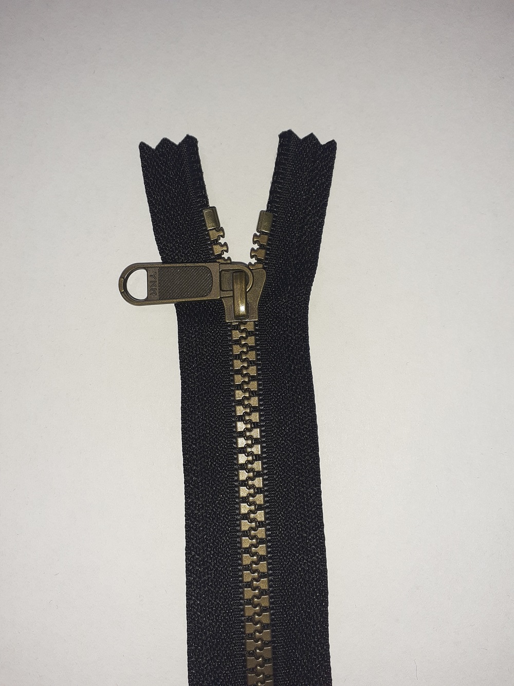 Zipper 45 cm, black+bronze