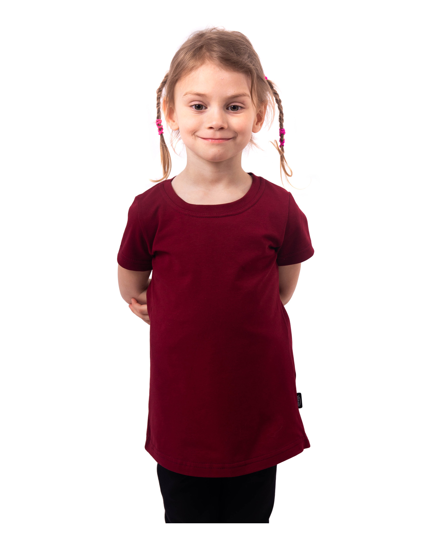 Girl's T-shirt, short sleeve, burgundy