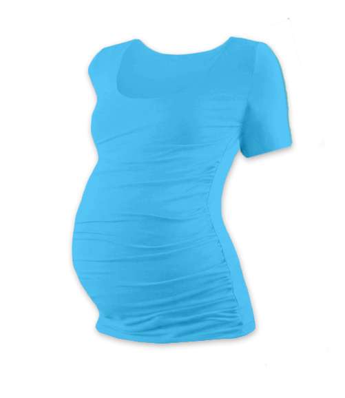 Maternity T-shirt Johanka, short sleeves, TURQUOISE