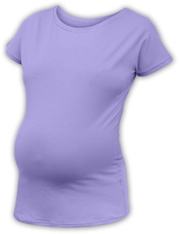 Těhotenské tričko s netopýřími rukávy Nikola, krátký rukáv, šeříková