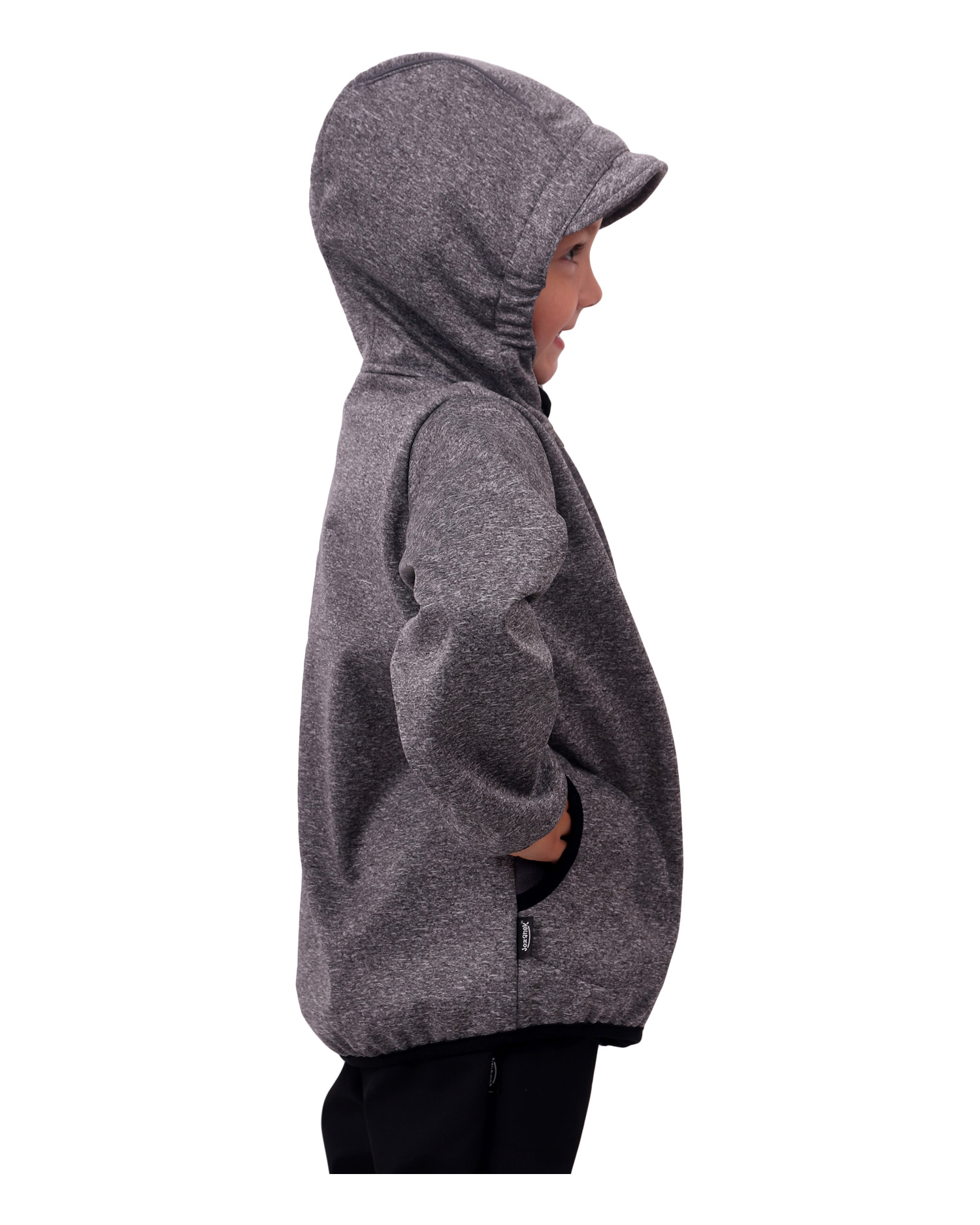 Detská softshellová bunda, sivý melír