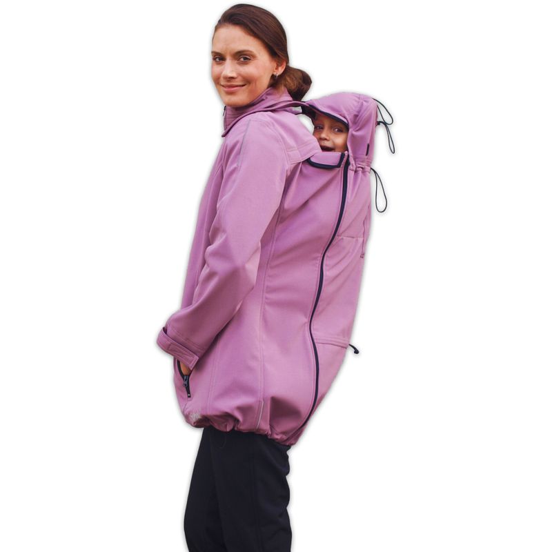 Nosiaci softshell bunda pre nosenie detí vpredu aj vzadu Sandra, ružová S / M