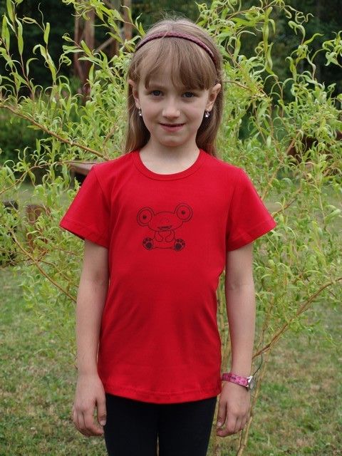 dětské tričko s KR, červené, MIMOZEMŠŤAN