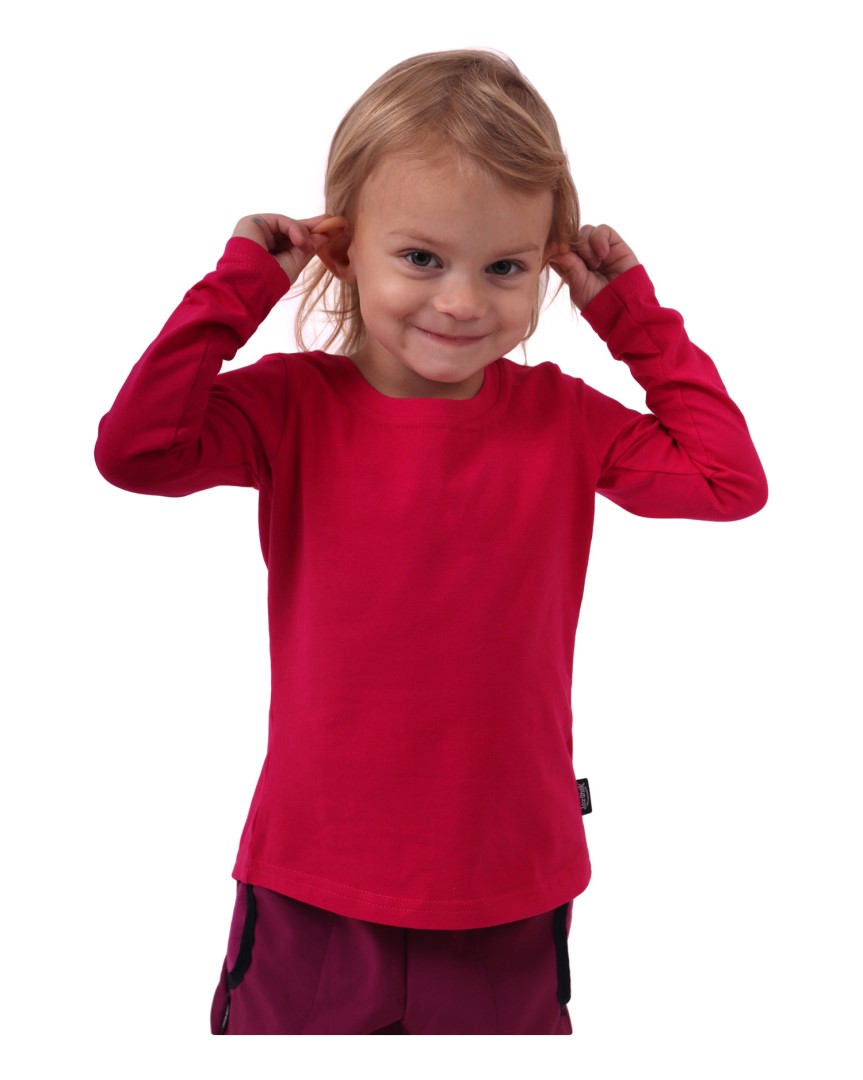 Girl's T-shirt, long sleeve, salmon pink
