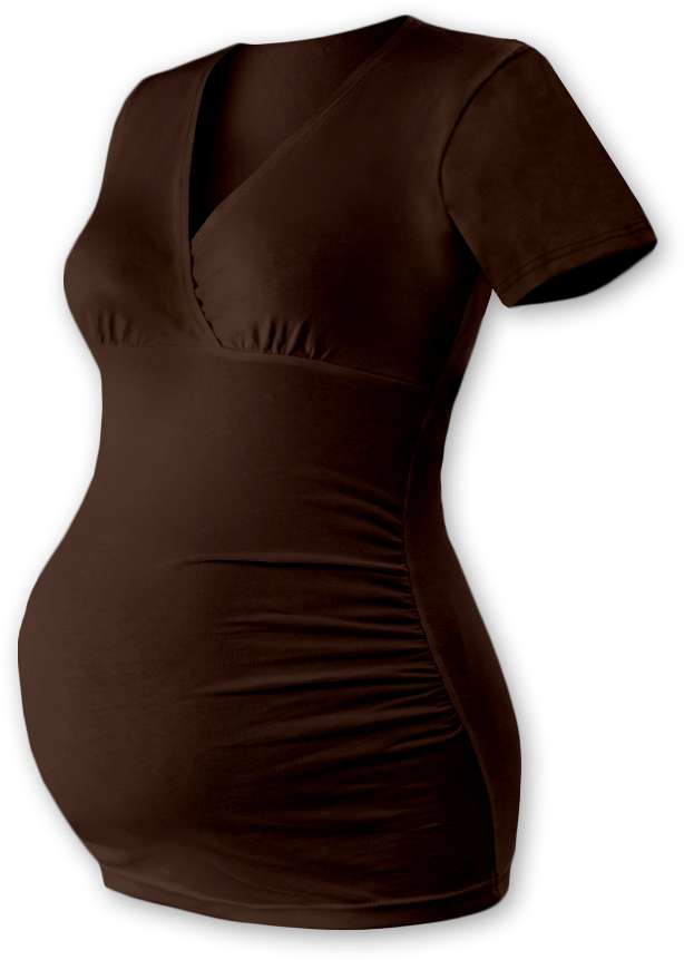 Maternity T-shirt/tunic Barbora, CHOCOLATE BROWN