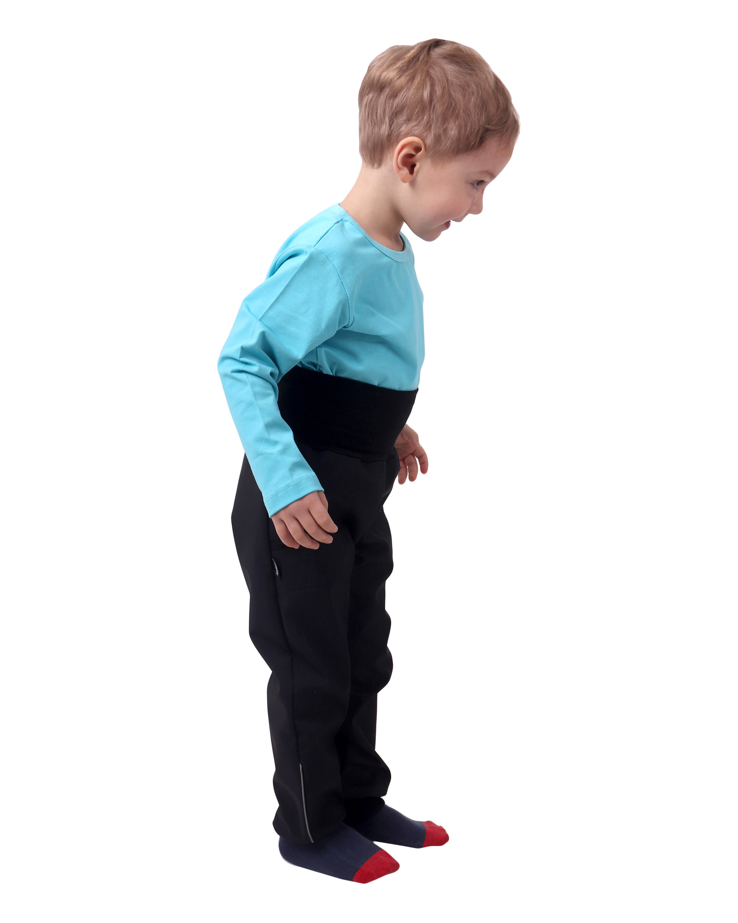 Jarné/letné detské softshellové nohavice, čierne, STARŠIA KOLEKCIA (UZŠÍ STRIH)