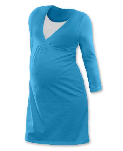 Maternity and breast-feeding nightdress Lucie, TURQUOISE