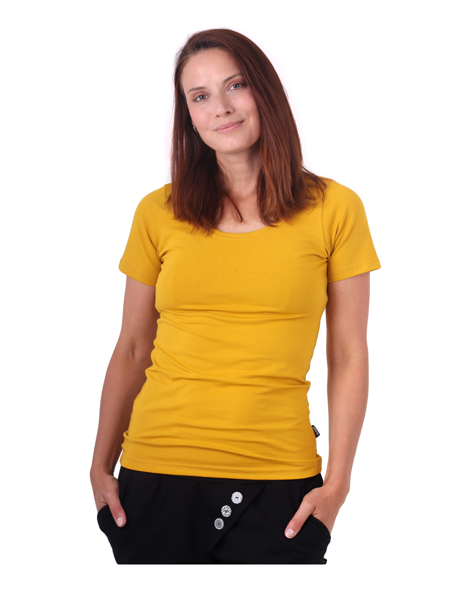 Women´s T-shirt Brigita, short sleeves, mustard