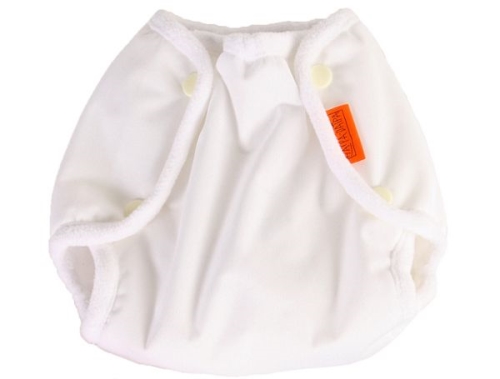 Nepromkovavé svrchní kalhotky na látkové pleny PUL, bílé
