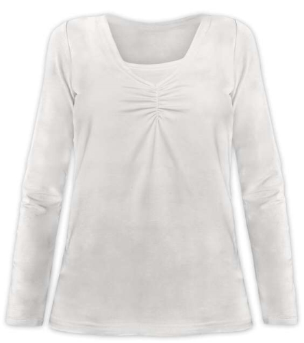 Breast-feeding T-shirt Klaudie, long sleeves, cream