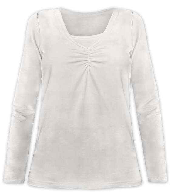 Breast-feeding T-shirt Klaudie, long sleeves, cream