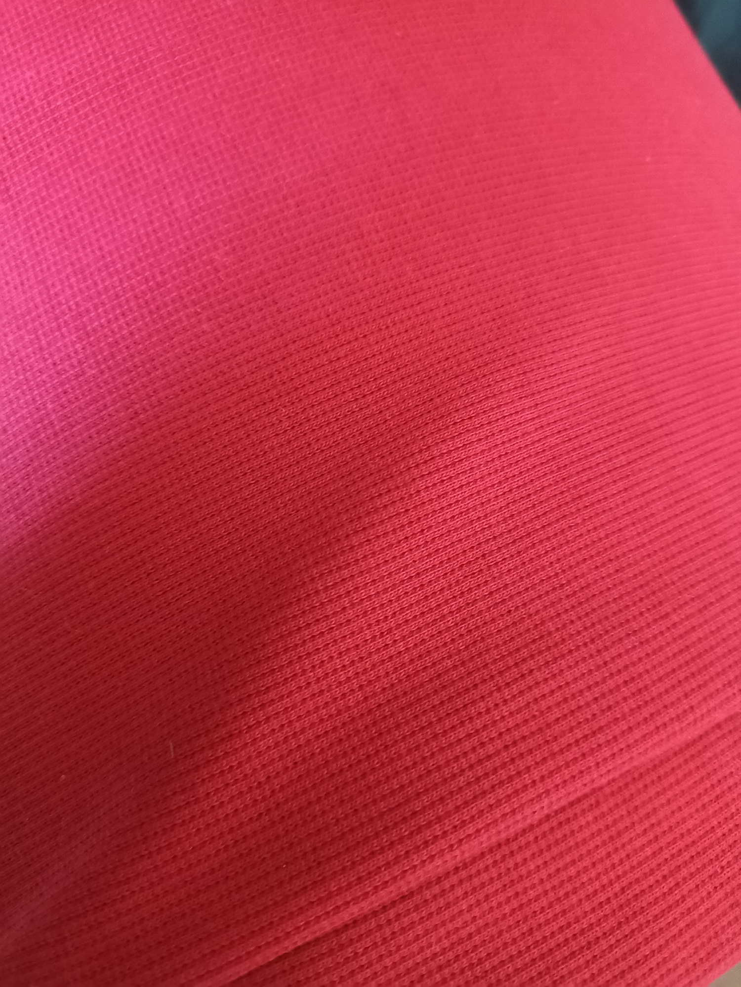 Ribbed knit / knitted fabric, 350 gr/m2, 2x2 RIB, tunnel width 60cmx2, 1 meter, pink
