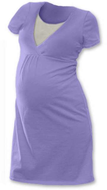 Dojčiace nočná košeľa Lucie, krátky rukáv, orgovánová fialová