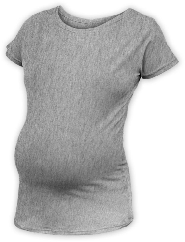 Těhotenské tričko s netopýřími rukávy Nikola, krátký rukáv, šedý melír