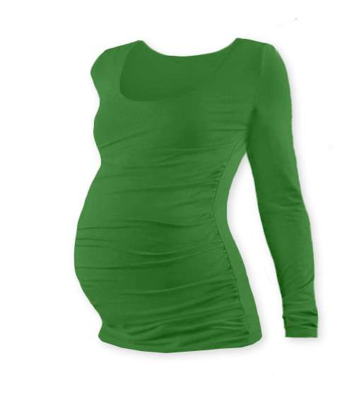 Tehotenské tričko Johanka, dlhý rukáv, tmavo zelené