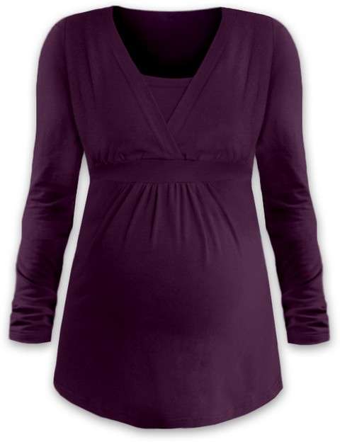 Maternity and breast-feeding tunic Anicka, PLUM VIOLET