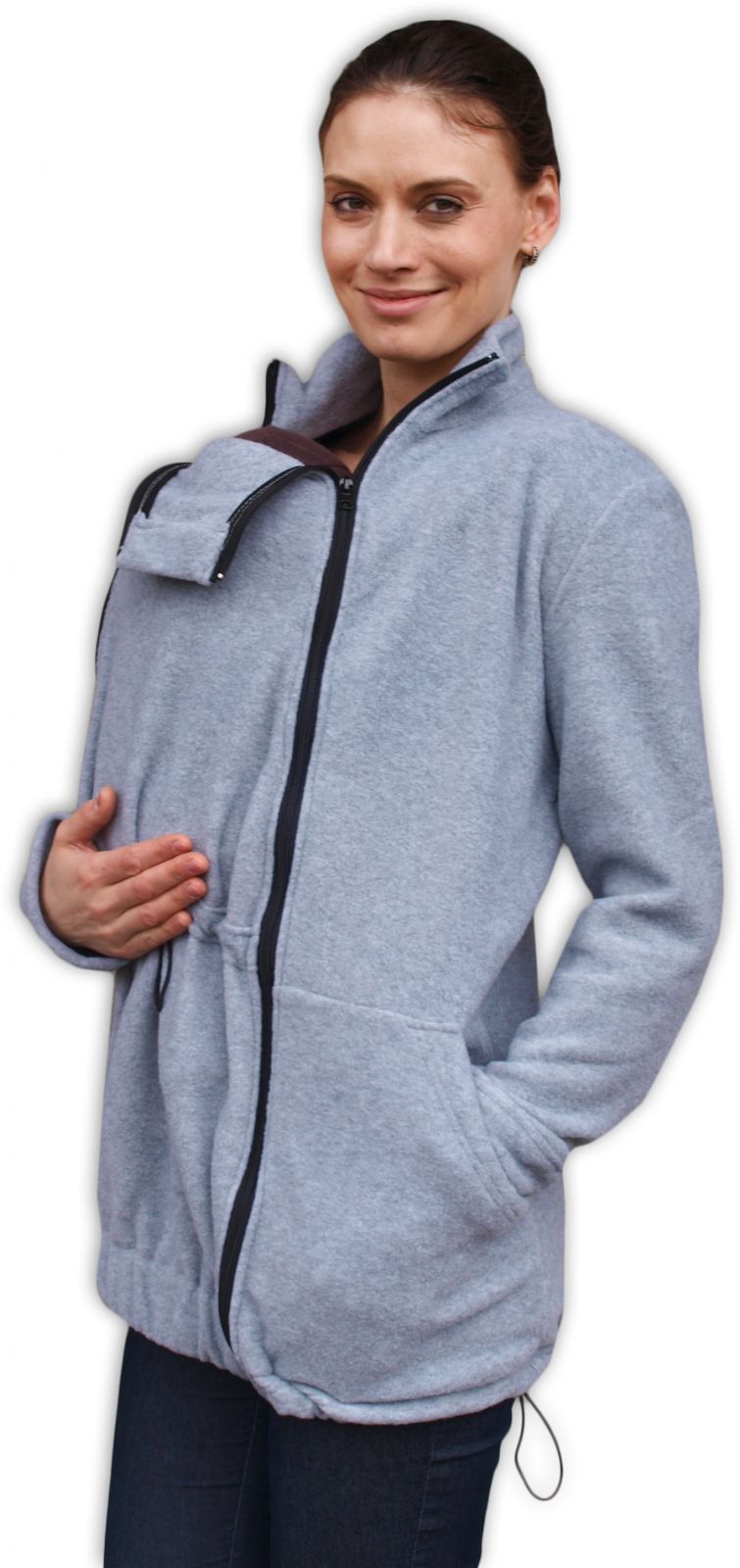NADA- maternity and babywearing hoodie ( front babywearing )only ), grey melange I.