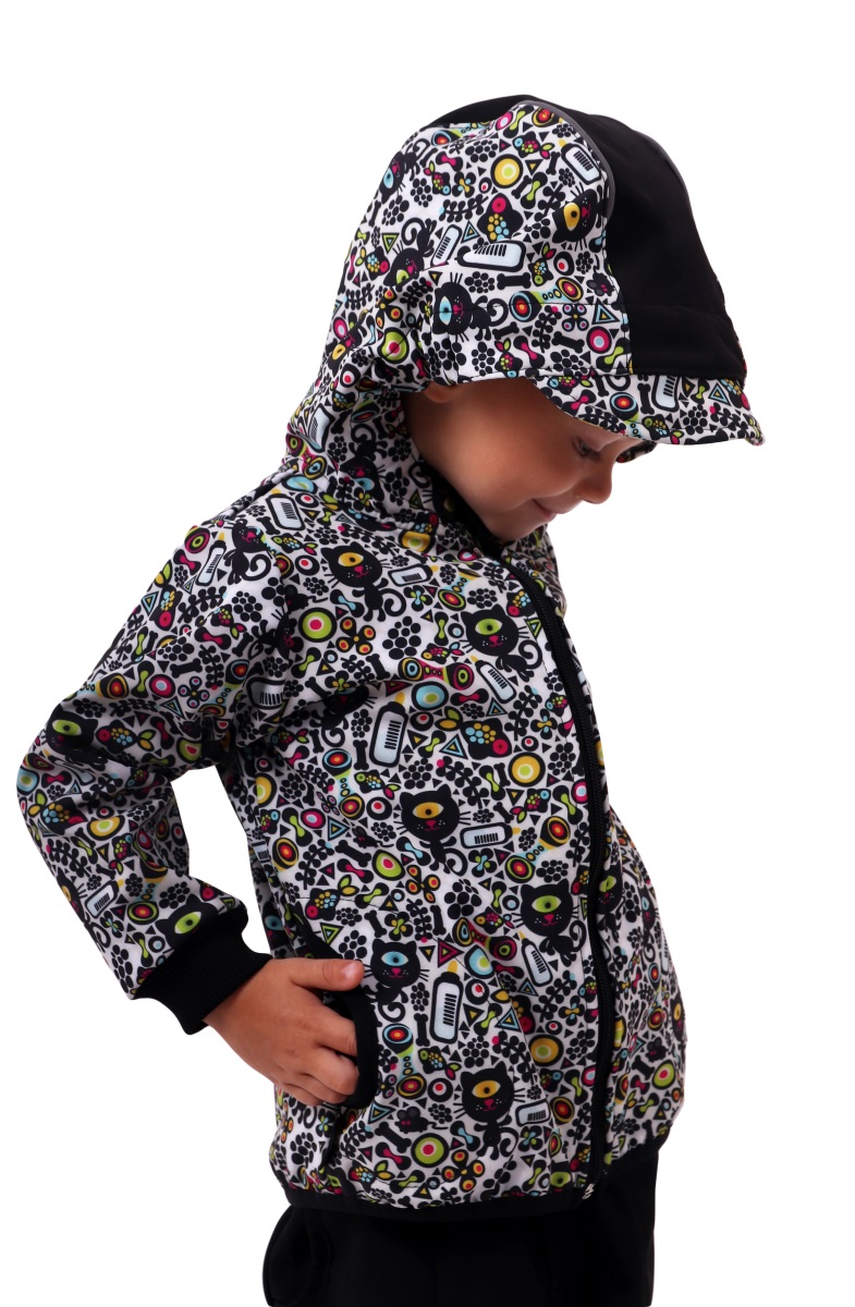 Children´s softshell jacket, one-eyed cats, Collection 2020