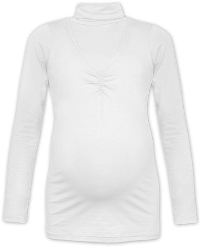 KLAUDIE- breast-feeding roll-colar T-shirt, ECRU