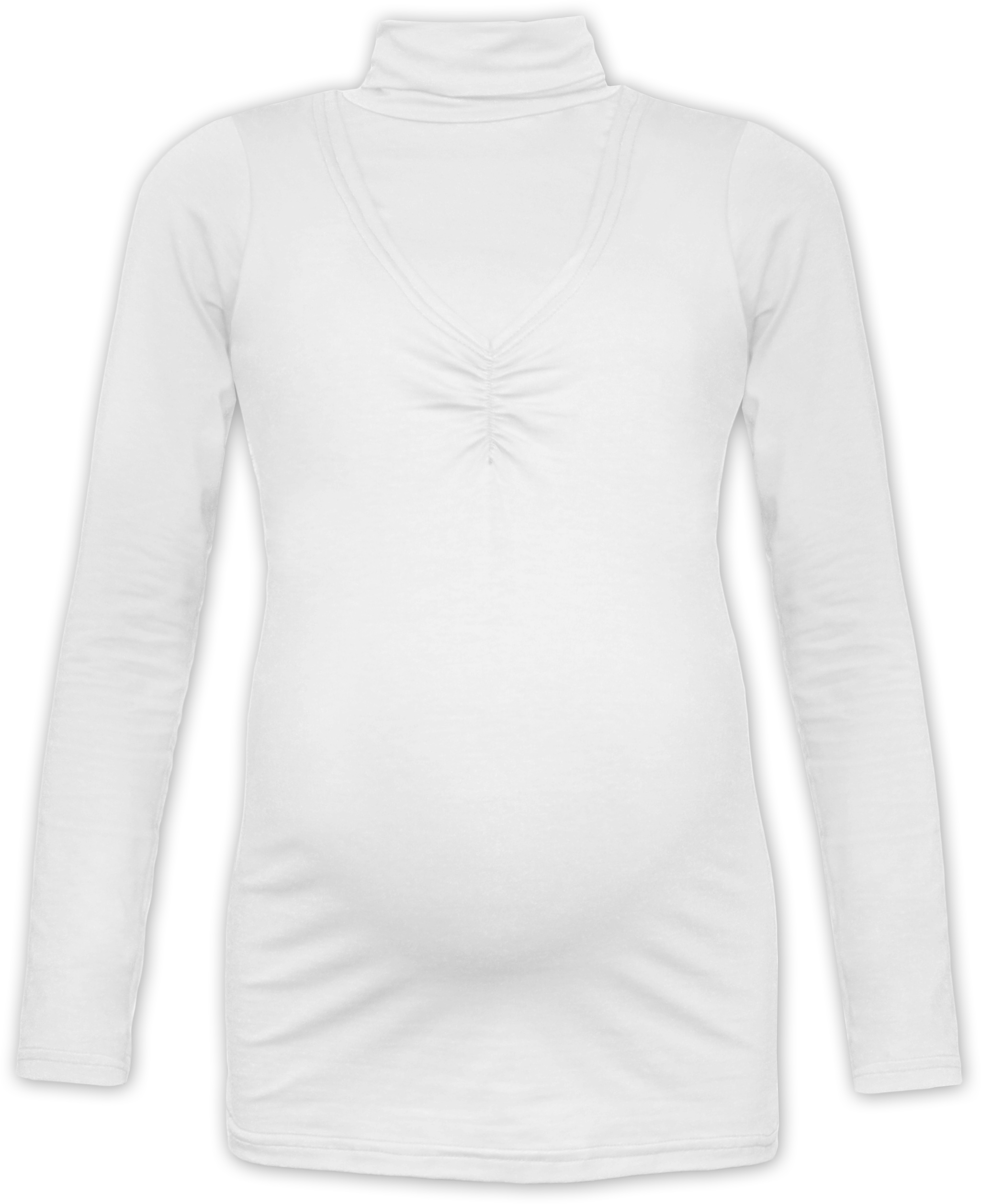 KLAUDIE- breast-feeding roll-colar T-shirt, ECRU