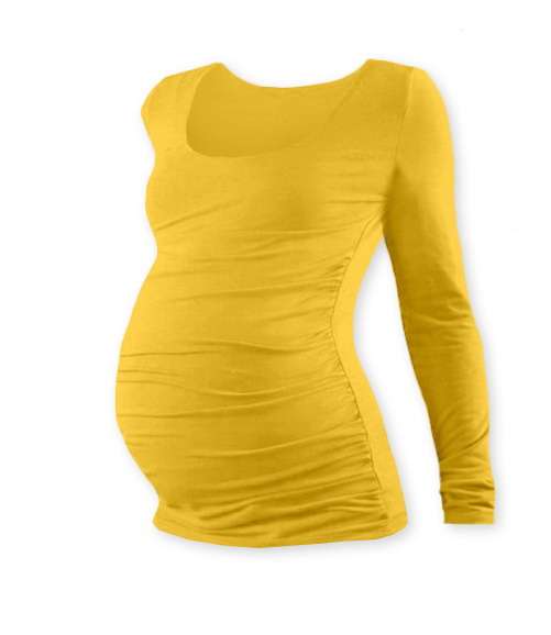 Těhotenské tričko Johanka, dlouhý rukáv, žlutooranžové