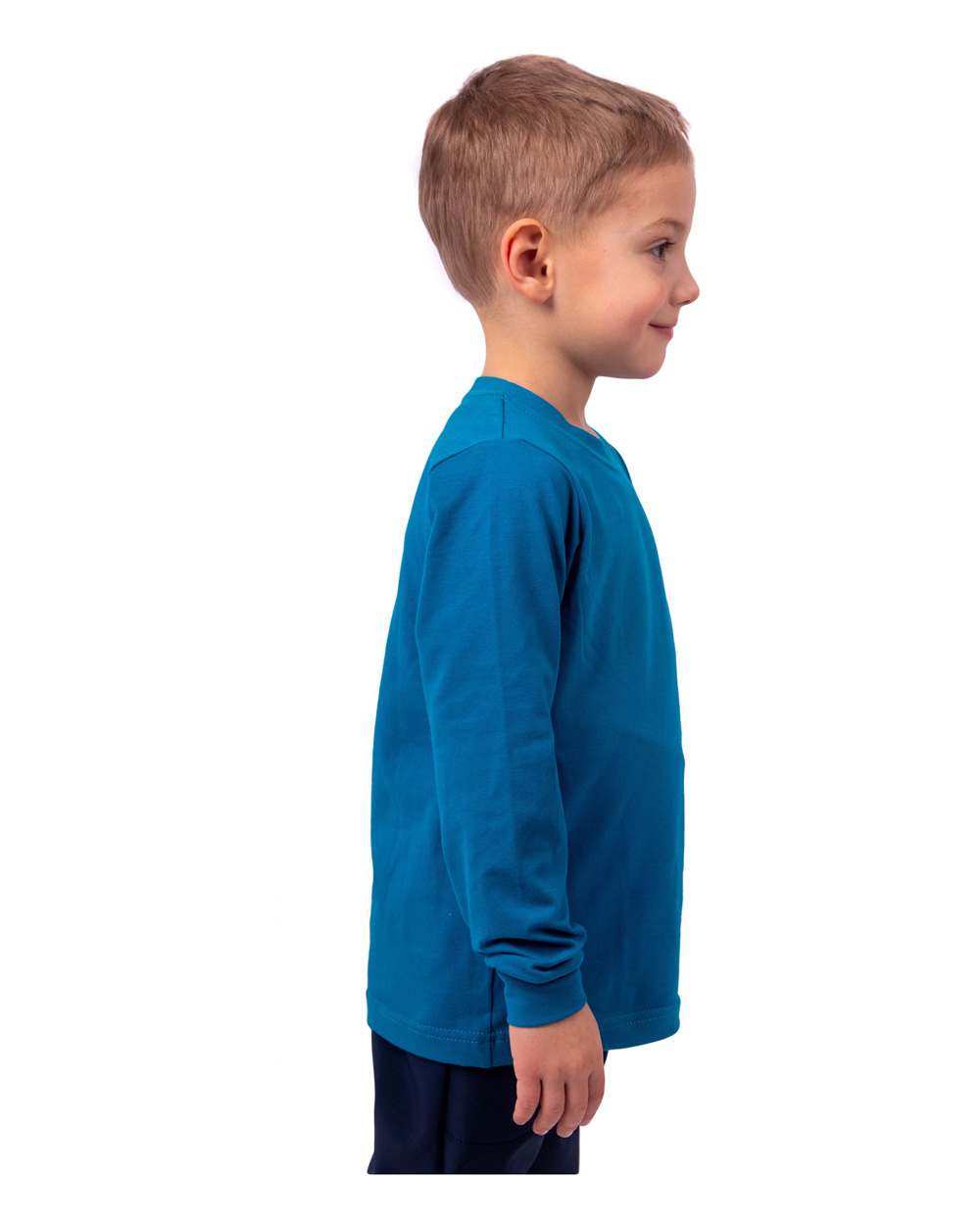 Children's T-shirt, long sleeve, dark turquoise