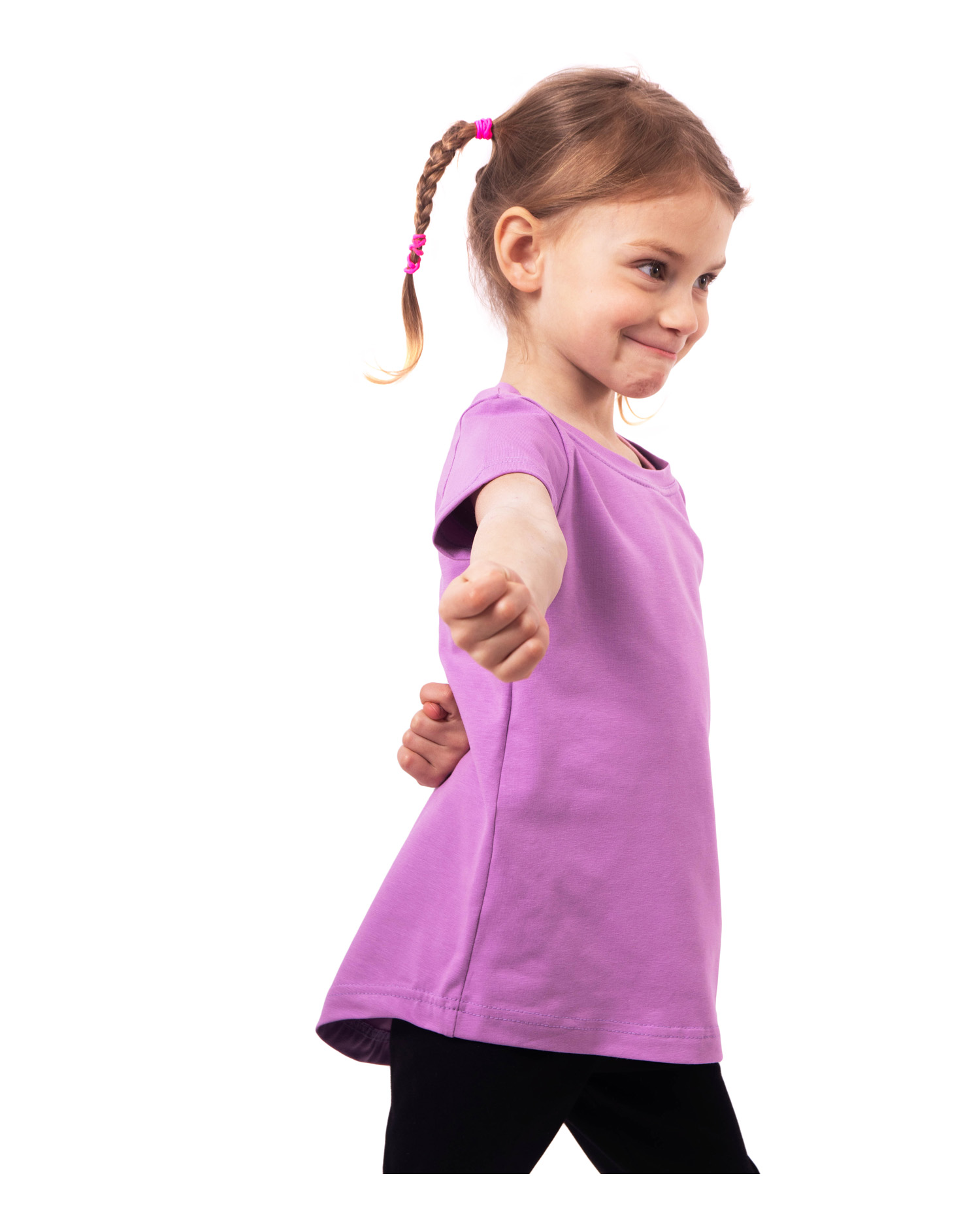 Dievčenské tričko, krátky rukáv, levanduľovo fialové