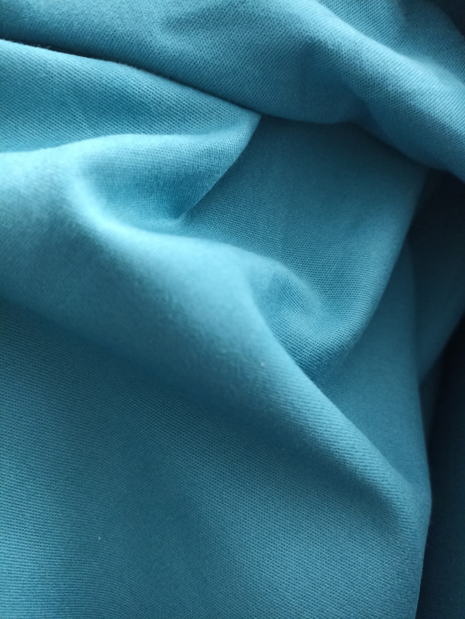 Silná bavlnená tkanina s 2% lycry- na nohavice, sukne, tašky a pod, petrolejová, 1 meter