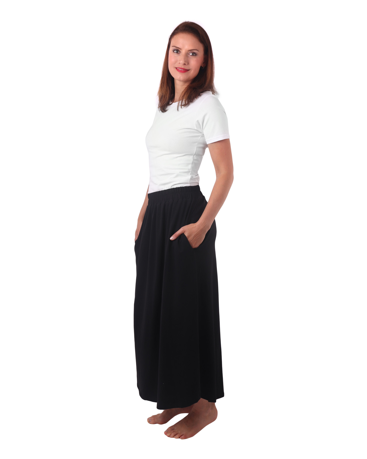 Long skirt with pockets Linda, black