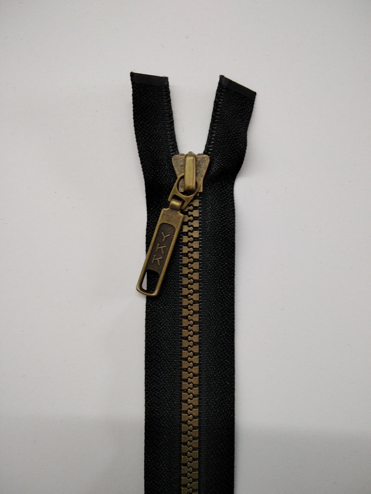Zip 84cm kostěný, černá+bronz