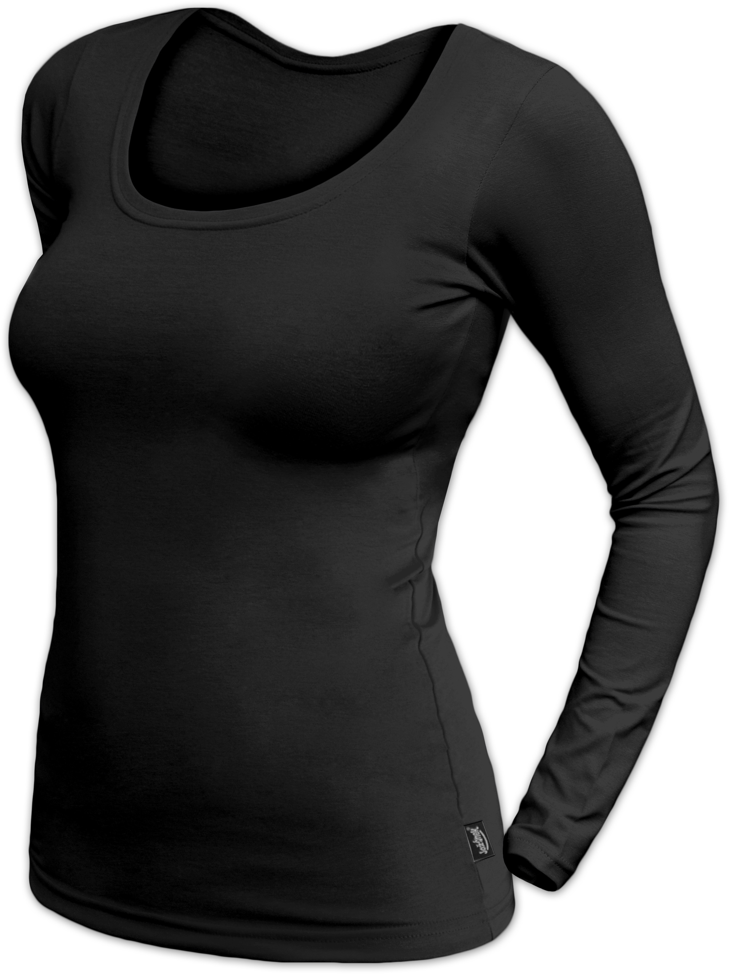 T-Shirt für Damen Brigita, lange Ärmel, schwarz