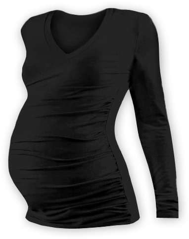 Maternity T-shirt Vanda, long sleeves, BLACK