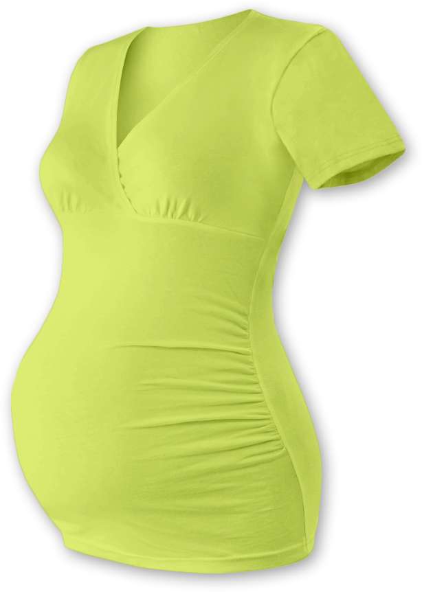 Těhotenská tunika Barbora, krátký rukáv, světle zelená