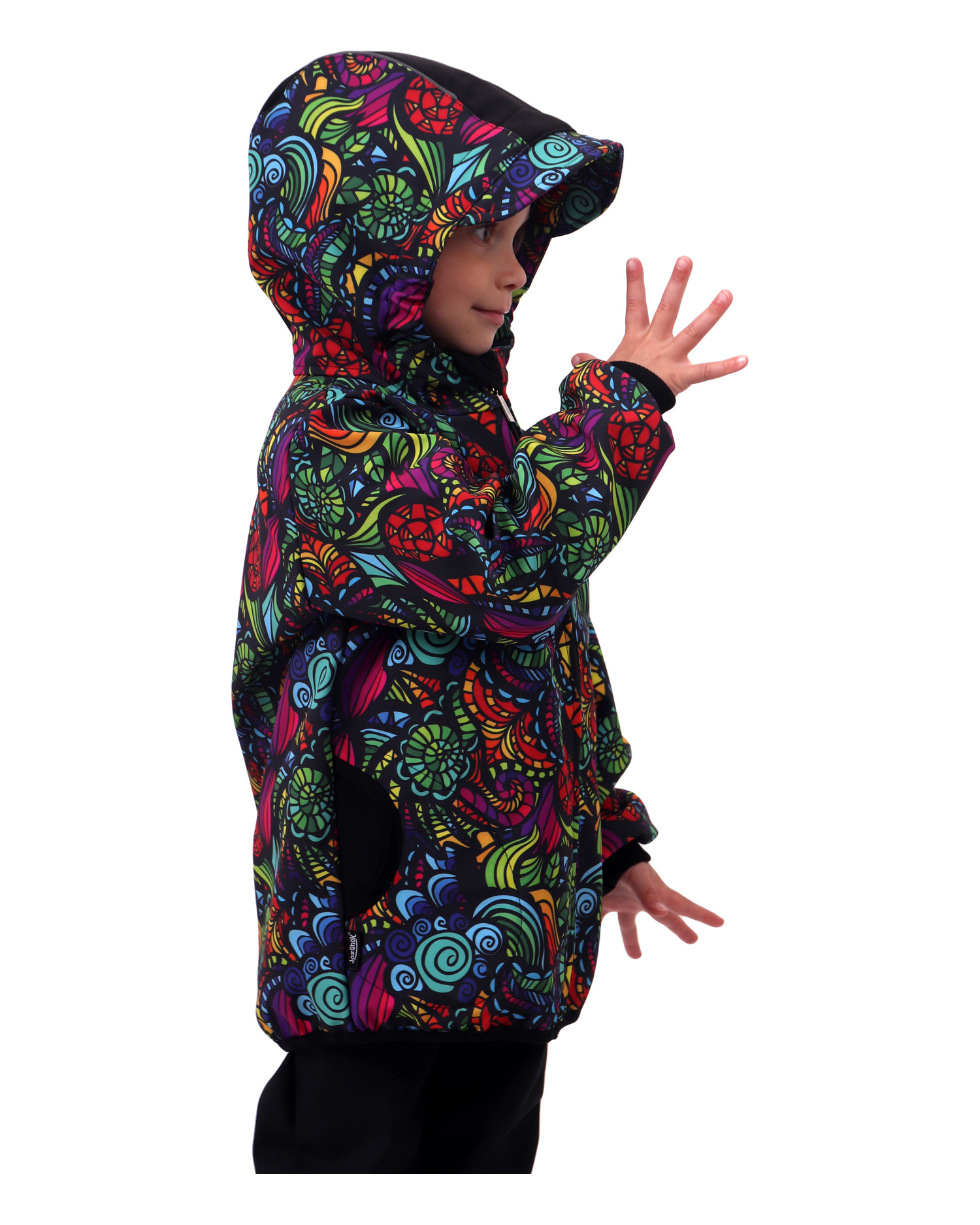 Children´s softshell jacket, snails multi-coloured