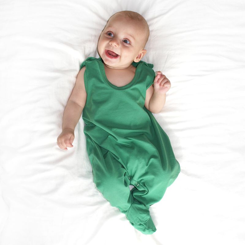 Dojčenské dupačky bavlnené, tmavo zelené
