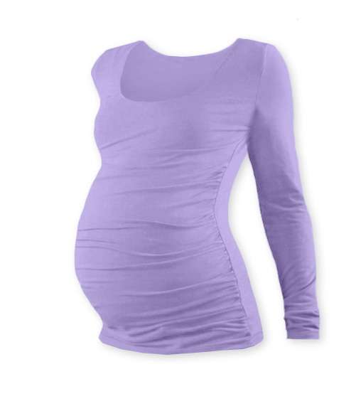 Tehotenské tričko Johanka, dlhý rukáv, levanduľovo fialové